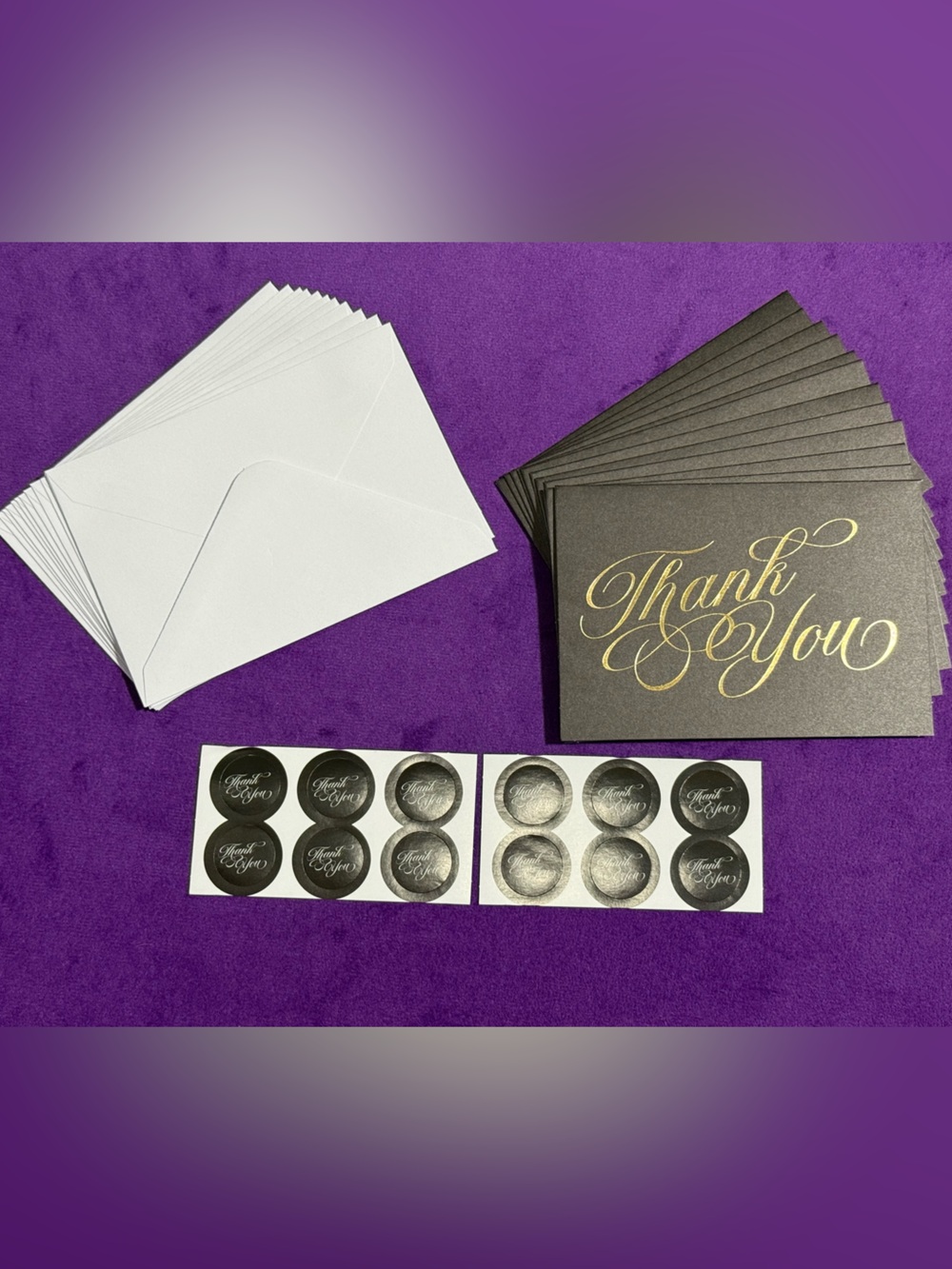 Thank You Card Set with Envelopes and Stickers